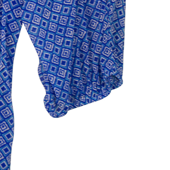 Apt 9 Tunic Mesh Blouse Womens 2X Blue Floral Lined Artsy Stretchy Career Boho - Picture 4 of 10